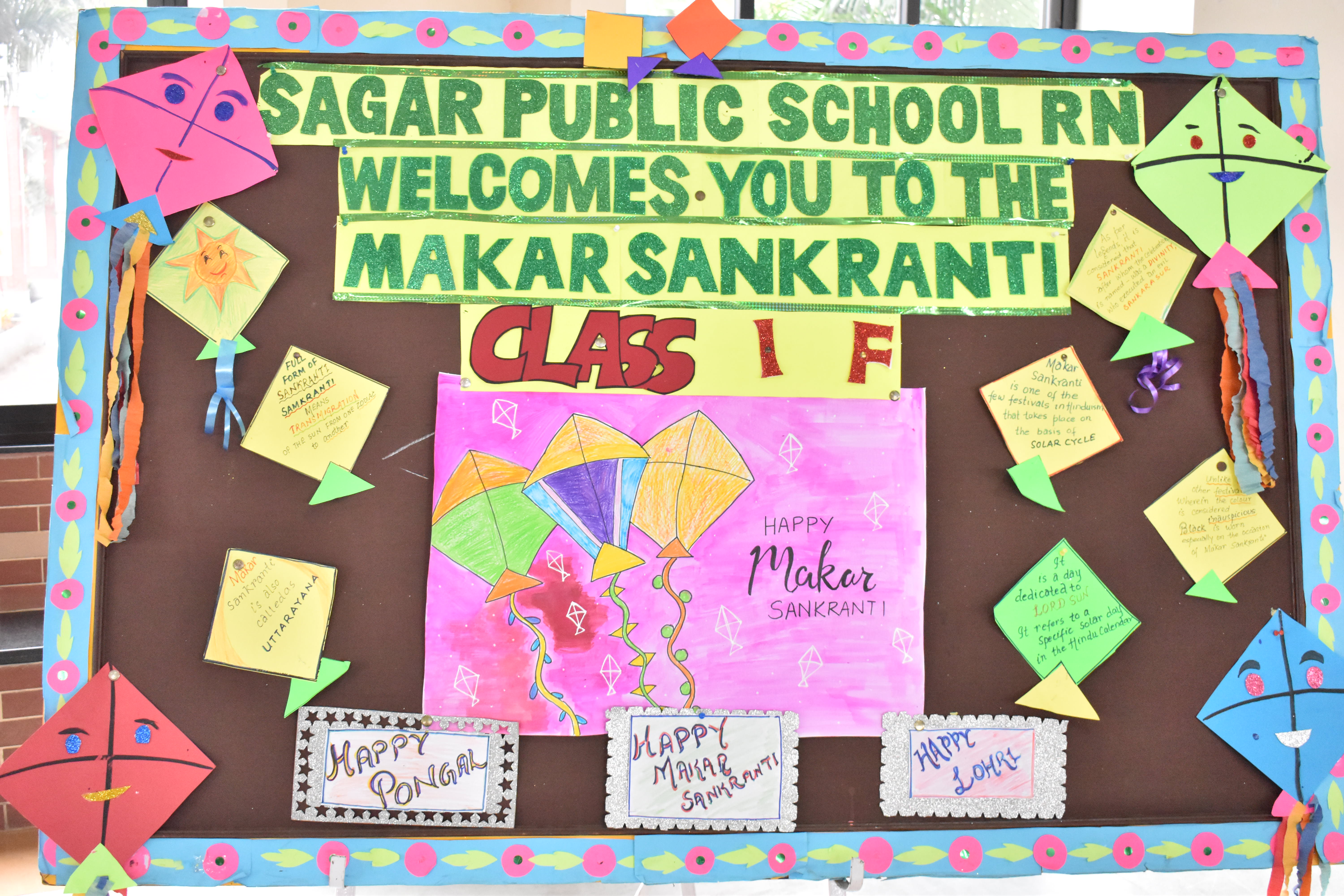 Students of class I 'F' presented assembly on 'Makar Sankranti' 